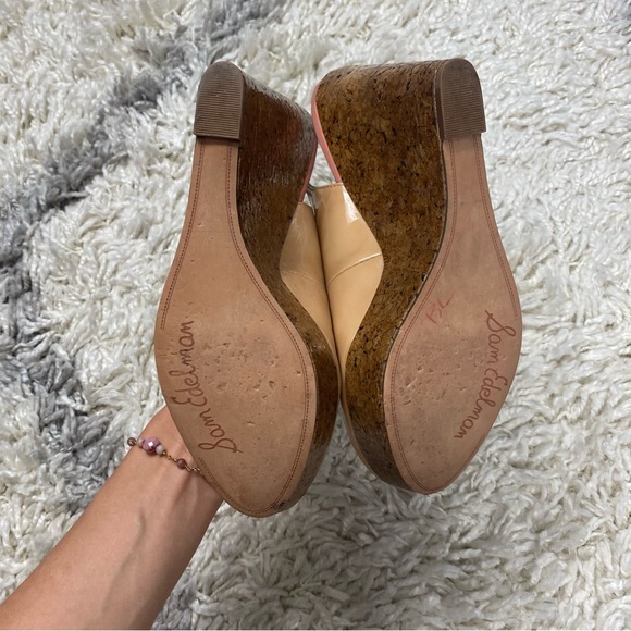 Sam Edelman Tan Leather Mallory Wedges Size 7M - Picture 6 of 7